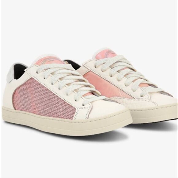 P448 JOHN LEATHER AND LUREX SNEAKER 40 - Picture 2 of 3